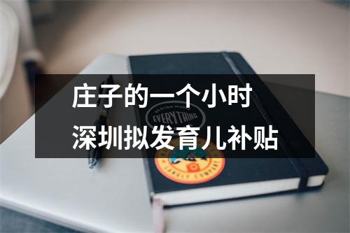 庄子的一个小时 深圳拟发育儿补贴