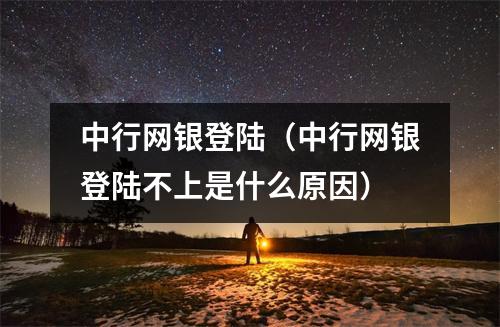 中行网银登陆（中行网银登陆不上是什么原因）