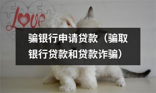 骗银行申请贷款（骗取银行贷款和贷款诈骗）