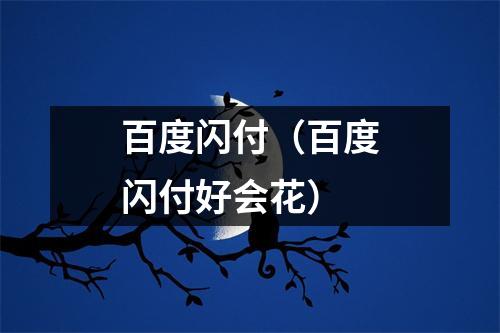 百度闪付（百度闪付好会花）