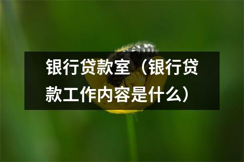 银行贷款室（银行贷款工作内容是什么）