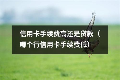 信用卡手续费高还是贷款（哪个行信用卡手续费低）