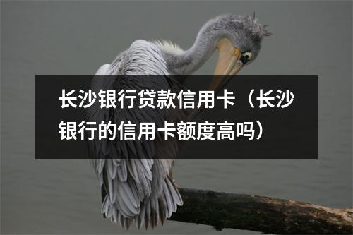 长沙银行贷款信用卡（长沙银行的信用卡额度高吗）