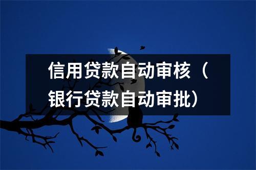 信用贷款自动审核（银行贷款自动审批）