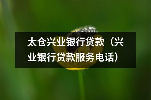 太仓兴业银行贷款（兴业银行贷款服务电话）