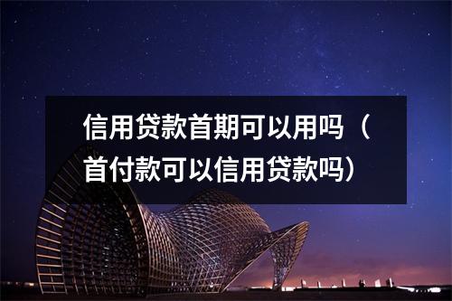 信用贷款首期可以用吗（首付款可以信用贷款吗）