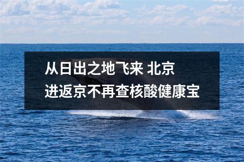 从日出之地飞来 北京 进返京不再查核酸健康宝