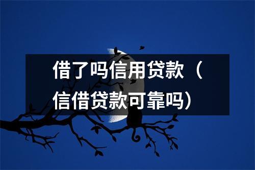 借了吗信用贷款（信借贷款可靠吗）