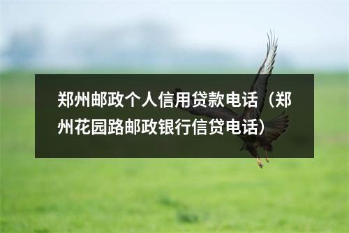 郑州邮政个人信用贷款电话（郑州花园路邮政银行信贷电话）