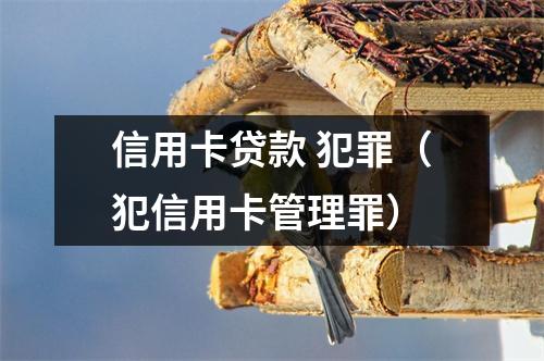 信用卡贷款 犯罪（犯信用卡管理罪）