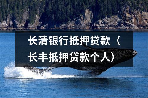 长清银行抵押贷款（长丰抵押贷款个人）