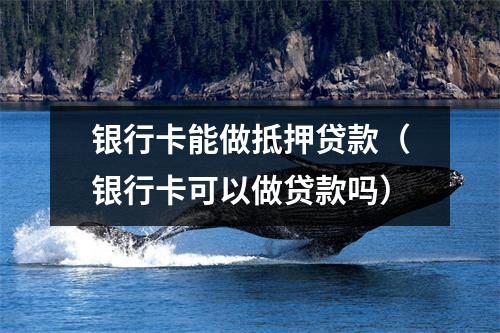 银行卡能做抵押贷款（银行卡可以做贷款吗）