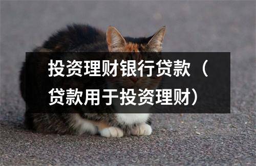 投资理财银行贷款（贷款用于投资理财）