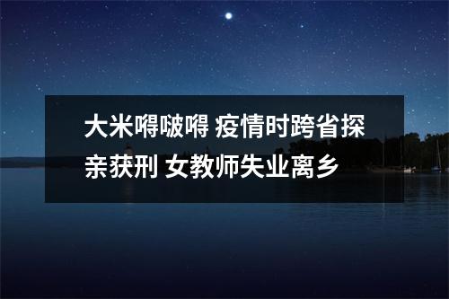 大米嘚啵嘚 疫情时跨省探亲获刑 女教师失业离乡