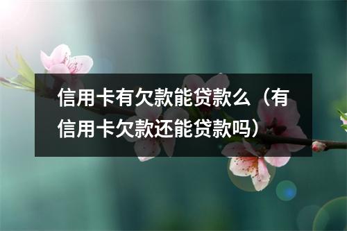 信用卡有欠款能贷款么（有信用卡欠款还能贷款吗）