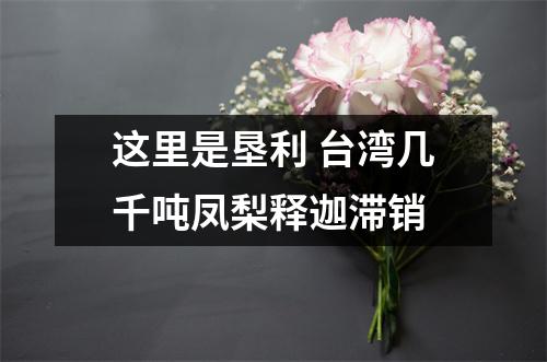 这里是垦利 台湾几千吨凤梨释迦滞销