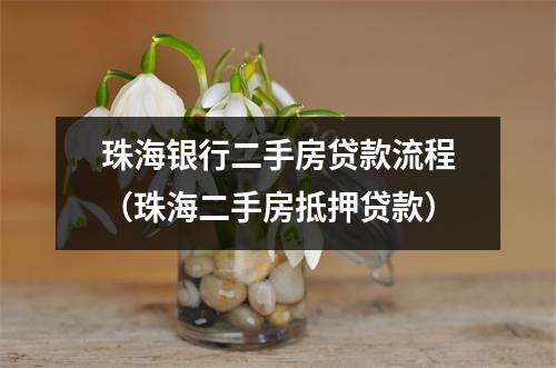 珠海银行二手房贷款流程（珠海二手房抵押贷款）