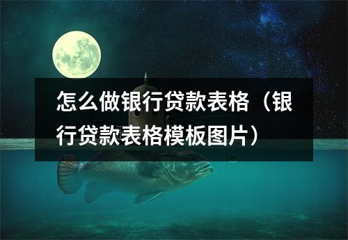 怎么做银行贷款表格（银行贷款表格模板图片）