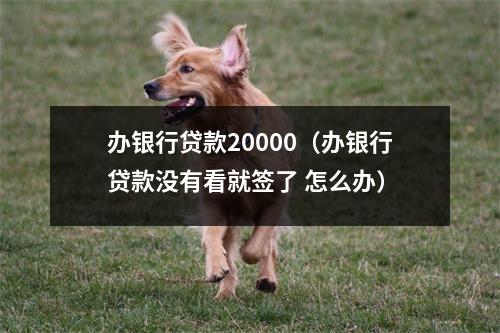 办银行贷款20000（办银行贷款没有看就签了 怎么办）
