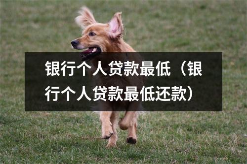 银行个人贷款最低（银行个人贷款最低还款）