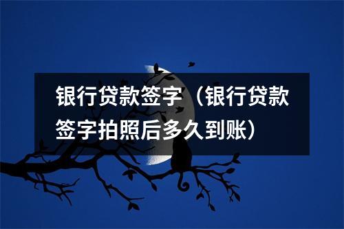 银行贷款签字（银行贷款签字拍照后多久到账）