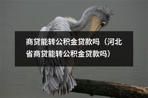 商贷能转公积金贷款吗(河北省商贷能转公积金贷款吗)