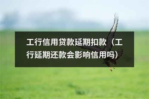 工行信用贷款延期扣款(工行延期还款会影响信用吗)