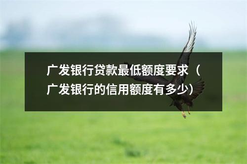广发银行贷款最低额度要求（广发银行的信用额度有多少）