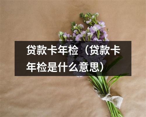 贷款卡年检(贷款卡年检是什么意思)