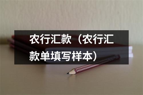 农行汇款（农行汇款单填写样本）