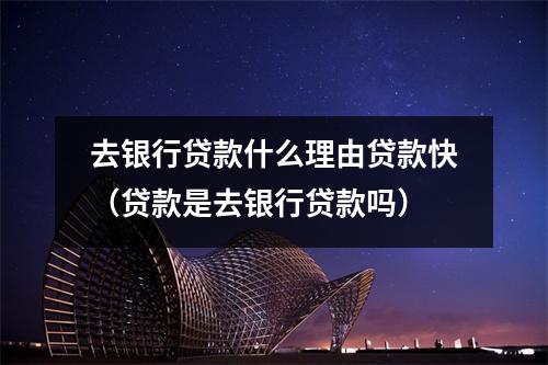 去银行贷款什么理由贷款快（贷款是去银行贷款吗）