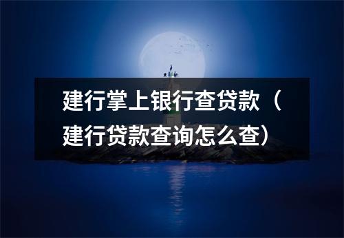 建行掌上银行查贷款（建行贷款查询怎么查）