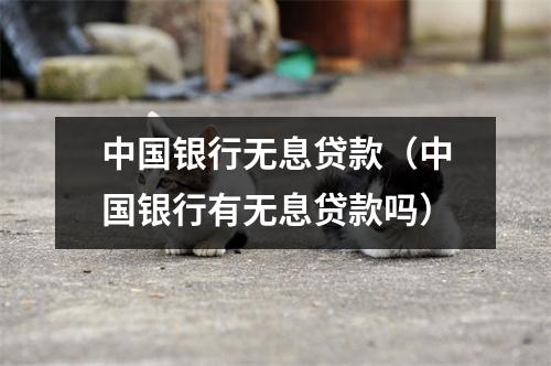 中国银行无息贷款（中国银行有无息贷款吗）