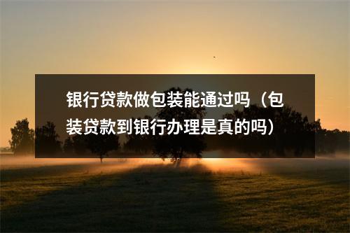 银行贷款做包装能通过吗（包装贷款到银行办理是真的吗）