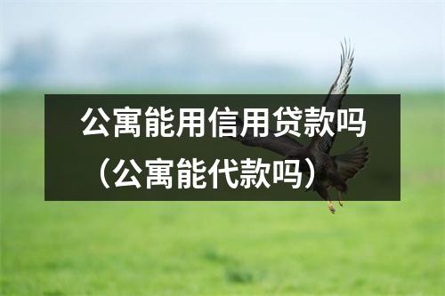 公寓能用信用贷款吗(公寓能代款吗)
