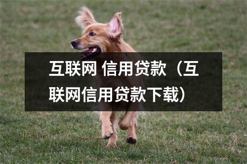 互联网 信用贷款（互联网信用贷款下载）