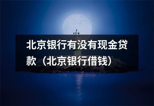 北京银行有没有现金贷款（北京银行借钱）