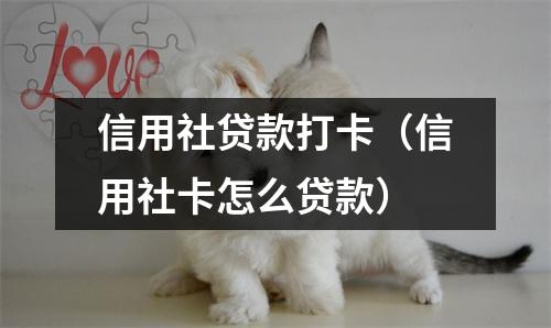 信用社贷款打卡（信用社卡怎么贷款）