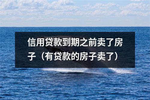 信用贷款到期之前卖了房子（有贷款的房子卖了）