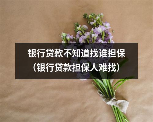 银行贷款不知道找谁担保（银行贷款担保人难找）