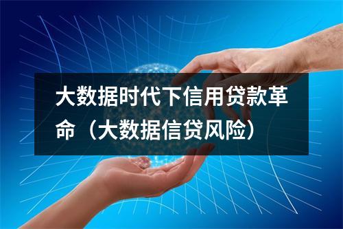大数据时代下信用贷款革命（大数据信贷风险）