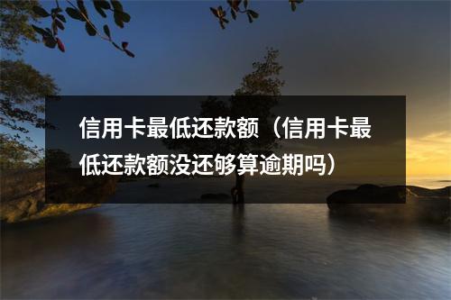 信用卡最低还款额(信用卡最低还款额没还够算逾期吗)