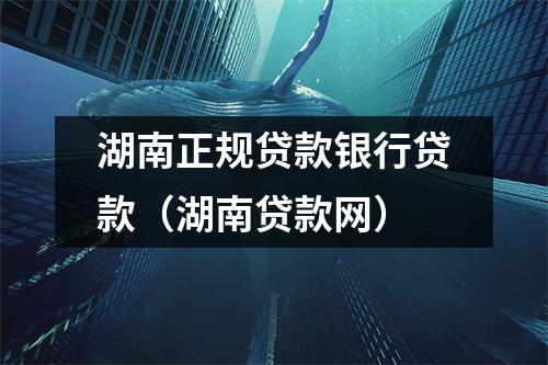 湖南正规贷款银行贷款（湖南贷款网）