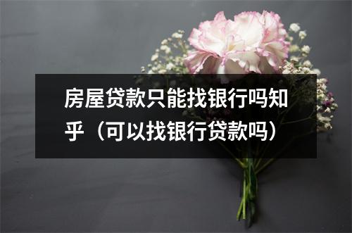 房屋贷款只能找银行吗知乎（可以找银行贷款吗）