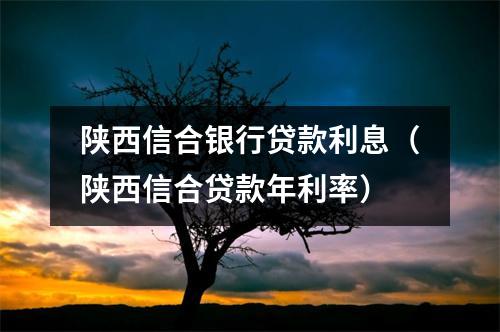 陕西信合银行贷款利息（陕西信合贷款年利率）