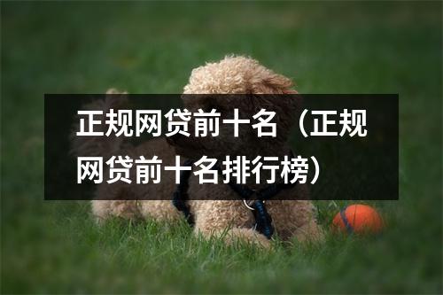 正规网贷前十名（正规网贷前十名排行榜）