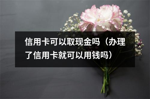 信用卡可以取现金吗（办理了信用卡就可以用钱吗）