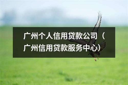 广州个人信用贷款公司（广州信用贷款服务中心）
