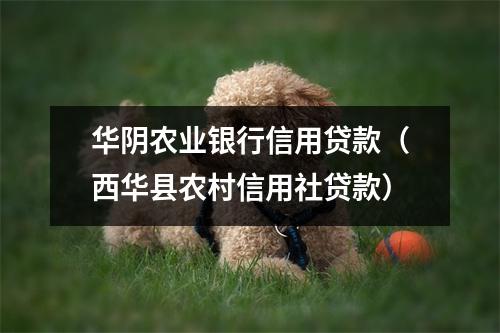 华阴农业银行信用贷款(西华县农村信用社贷款)