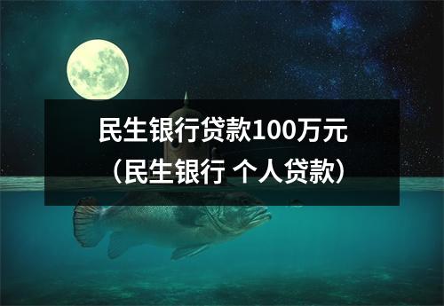 民生银行贷款100万元(民生银行 个人贷款)